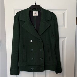 CAbi Dark Green Pea Coat, XL